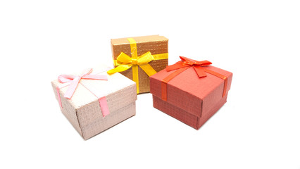 Little red gift on white background