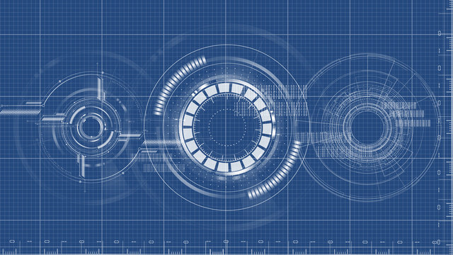 Technological blueprint technical drawing background vector