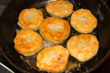 Fried in frying pan