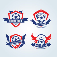 Fototapeta premium Football logo, soccer logo collection.