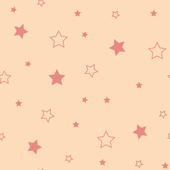 Star seamless pattern. Cute red stars. Baby Shower background. Babies Fashion. Vector illustration