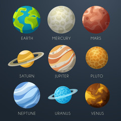 The Solar System Planets : Vector Illustration