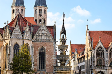 Fountain at city center of Brunswick (Braunschweig), Germany