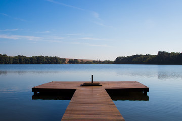 Frontal view of pier in the river