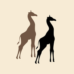 Giraffe vector illustration style Flat silhouette
