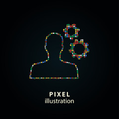 Management consulting - pixel illustration.