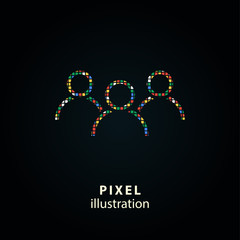 People - pixel illustration.