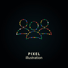 Fototapeta na wymiar People - pixel illustration.