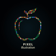 Apple - pixel illustration.