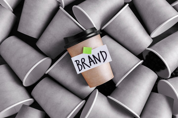 Coffee identity brand building concept with different and standing out from others - obrazy, fototapety, plakaty