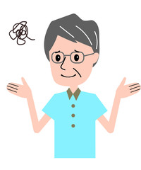 シニア　男性　ジェスチャー