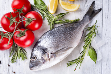 Fresh raw fish dorado