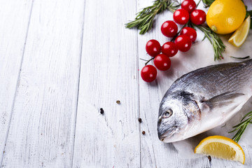 Fresh raw fish dorado