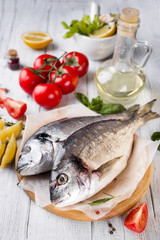 Fresh raw fish dorado
