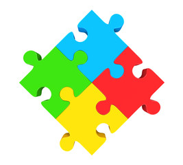 Colorful Jigsaw Puzzle Isolated