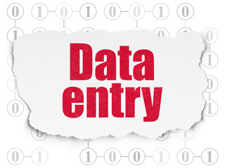 Data concept: Data Entry on Torn Paper background