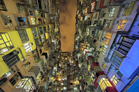 Quarry Bay high rise housing in Hong Kong China