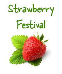 Red strawberries isolated on white