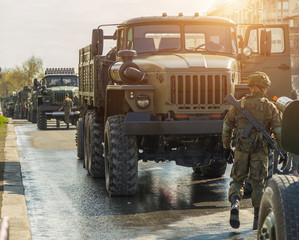 The military is preparing the equipment for the parade