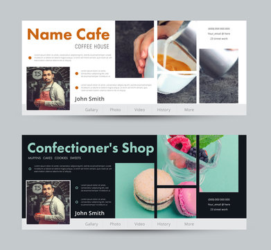 template banner for advertising a coffee house, a pastry shop, a bakery