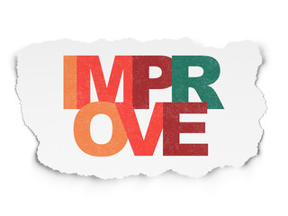 Business concept: Improve on Torn Paper background