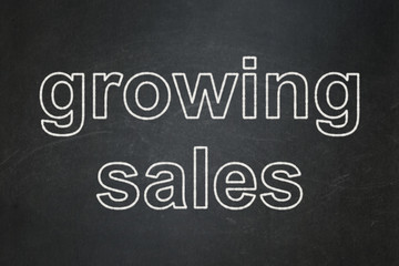 Finance concept: Growing Sales on chalkboard background