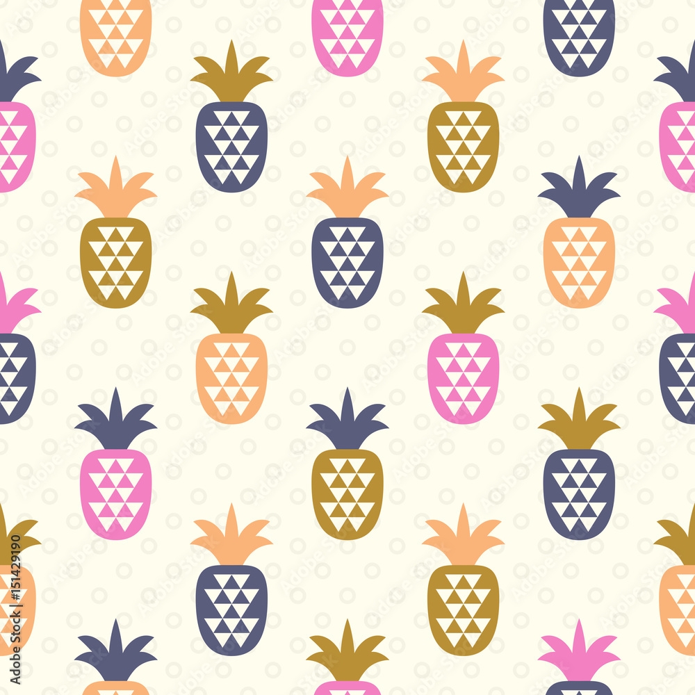 Poster seamless pattern with pineapples