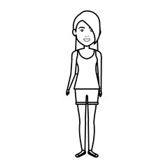 young woman avatar character vector illustration design