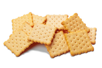 Cracker cookies isolated on white background