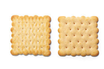 Cracker cookies isolated on white background