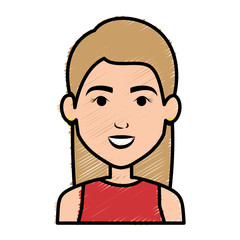 young woman avatar character vector illustration design