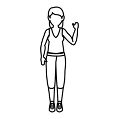 female athlete avatar character vector illustration design