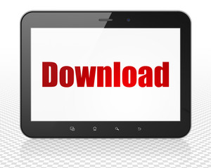 Web design concept: Tablet Pc Computer with Download on display