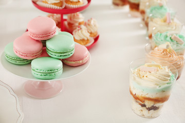 Table with tasty sweets prepared for party
