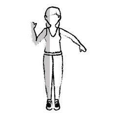 female athlete avatar character vector illustration design