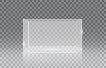 Blank vector aquarium on a checkered background, vector illustration