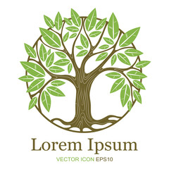 Obraz premium Tree logo. Vector illustration. Symbol. Organic. The symbol of life, fertility, development of businesses.