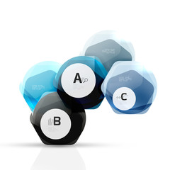 Aqua glossy glass elements