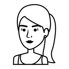 young woman avatar character vector illustration design