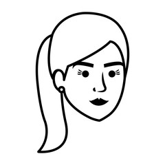 young woman avatar character vector illustration design