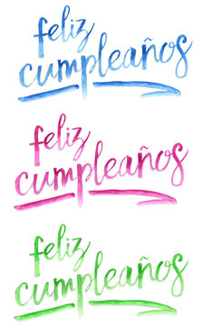 Feliz cumplea&ntilde;os, textos en colores