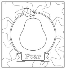 lineart fruit illustration for children coloring book 