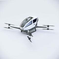 QuadCopter for humans isolated on white. 3d illustration