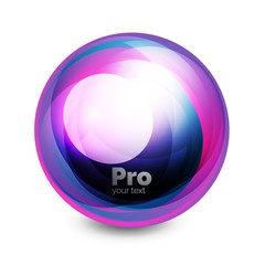 Glass sphere, futuristic abstract element