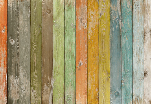 Fototapeta Vintage color wood planks background