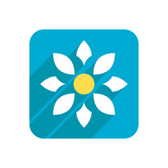 Flower, colored flat icon on a white background for design, logo. Vector illustration