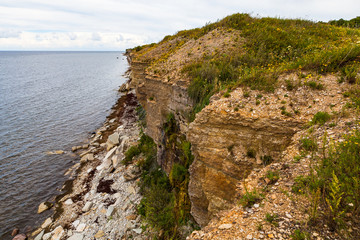Fototapeta na wymiar Cliffs at the coast in Paldiski, Estonia