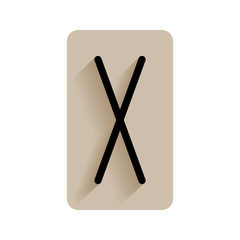 Gebo. Runic alphabet and letters. Flat icon on white background for divination, prediction. Vector illustration