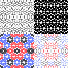 vector set arabic Background with seamless pattern in islamic style