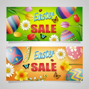 Happy easter sale banner background